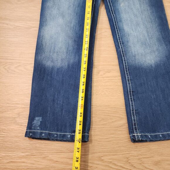 VTG Southpole Baggy Jeans Mens 30x28 Distressed Denim Skater Grunge 90s Y2K - Picture 5 of 10